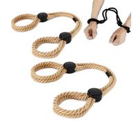 2pcs Adjustable Bondage Ropes Handcuffs for Hands and Feet, Tied Props BDSM Restraint Ropes Set for Sex Training -UKLC008Z (Brown, A:Same and Cheaper)