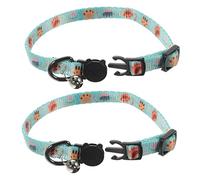 2Pcs Adjustable Breakaway Cat Collar with Bell Chic Design for Indoor Cats Safe and Comfortable Neck Collar for Holiday Photos and Parties