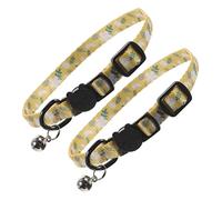 2Pcs Adjustable Breakaway Cat Collar with Bell Cute Floral Design for Girl Boy Cats Safety Pet Accessory Comfortable Skin Friendly for Parties and Daily Wear
