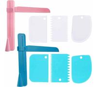2Pcs Adjustable Cake Smoother Polishers, 6pcs Different Cake Buttercream Scrapers, Icing Smoother Fondant Cream Edge Smoothing Decorating Tools for Cake Cream Baking Bread Cake Cream and Pizza