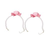 2Pcs Adjustable Cat Beaded Collar with Charming Flower Bow Cute Necklace for Small Dogs and Kittens for Wedding Parties and Everyday Wear Lightweight and Interactive Pet