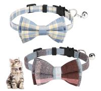 2pcs Adjustable Cat Collar With Bell,Dog Collars with Bow Tie,Breakaway Pet Collar for Dogs and Cats,Puppy Decoration Accessories (Style-B)