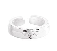 2pcs Adjustable Cats And Dog Cartoon Rings For Women Adjustable Size Friendship Rings Fashion Engagement Jewelry Social Media Jewelry
