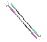 2pcs Adjustable Clothes Reaching Pole with Hook Tip and Laundry | 70-117 CM Telescopic Length, Aluminium Alloy Fork Head, Smooth Plastic Surface, Suitable for Elderly and Shorter Users