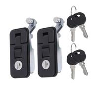 2pcs Adjustable Compression Latch Door Lock Black Zinc Alloy Plastic
