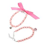 2Pcs Adjustable Decorative Pearl Collar for Cats and Small Dogs Lightweight Pet Neck Ring Chic Design to Make Your Pet Stand Out Safe and Comfortable for Everyday Wear