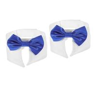 2pcs Adjustable Dog Bow Tie Collar in Cotton Tuxedo Style | Blue PET Accessory, Comfortable Wear for Daily Walks and Christmas, Cute Look for Dogs