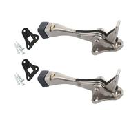 2Pcs Adjustable Door Holder with Nonslip Rubber Tip Kick Down Doorstop Metal Door Stop Wall Protector Adjustable Holder with Nonslip Rubber Tip