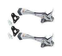 2Pcs Adjustable Door Holder with Nonslip Rubber Tip Kick Down Doorstop Metal Door Stop Wall Protector Adjustable Holder with Nonslip Rubber Tip