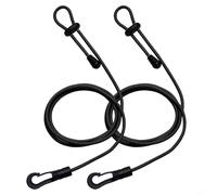 2pcs Adjustable For Kayak Paddle Leash and Fishing Rod Tether, Extendable Safety Cord with Spring Stopper, Secure Gear Retainer for Canoeing Rafting, Black/Green(Black)