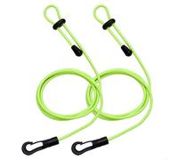 2pcs Adjustable Kayak Safety Rod Leash, Stretchable Fishing Rod Paddle Leash Fishing Rod Tether Holders for Secure Paddling(Green)