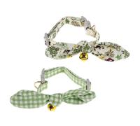 2pcs Adjustable Kitten Collar with Rabbit Ear Decoration Cute Pet Collars for Small Dogs and Cats Detachable and Comfortable Animal Neckbands for Everyday Use and Growth