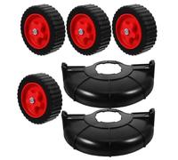 2pcs Adjustable Lawn Mower Auxiliary Wheels for String Trimmer, ABS | Black, Extra-wide Contact Surface and Universal Mount, Removable Support for Slope Mowing and Landscaping