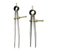 2PCS Adjustable Lockable Spring Wing Divider Calipers, Steel Leather Creaser