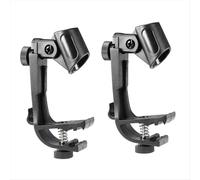 2PCS Adjustable Mic Clip on Drum Rim Shockproof Mount Microphone Clamp Stand Holder