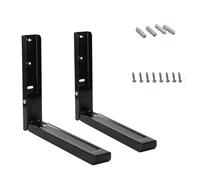 2PCS Adjustable Microwave Stand - Wall Mounted Folding Shelf Brackets, Extendable Arms 30-47cm, Space-Saving Kitchen Rack for Oven, Black
