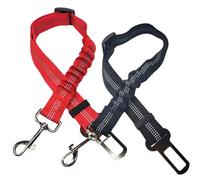 2Pcs Adjustable Pet Seat Belt, with Reflective Elastic Design, Dog Seat Belts for Cars UK, Dog Car Seat Belt with Shock Absorption, Fits All Dog Breeds and Cat Types