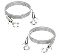 2PCS Adjustable Picture Hanging Wire with Hooks and Loop, Photos Hanging Cord, Stainless Steel Wire Rope for Curtain, Mirror, Lamps, Billboards and Basket, Hold Up to 66lbs(2m x1.5mm)