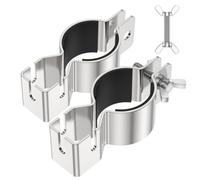 2Pcs Adjustable Pipe and Drape Clamps Fit 1.5" or 2" Backdrop Stand Bar, Drape Support Brackets Accessories for Double Crossbar Backdrop Stand Pipe, Extender Attachment Upright Clamps