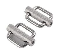 2Pcs Adjustable Slide Buckle - Premium 316 Stainless Steel Rectangle Buckle with Knurled Roller for Belts & Webbing Straps (#11)