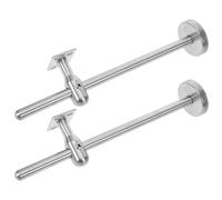 2pcs Adjustable Stairway Handrail Brackets with Flange Cover | Wall-mounted Design with Embedded Expansion Anchors, Easy Micro-adjustment, Suitable for Home Renovators and Facility