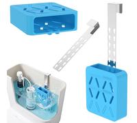 2Pcs Adjustable Toilet Tank Tablet Holder, Hanging Silicone Cleaner Basket with Rustproof Hooks, Controlled Release Toilet Bowl Tablet Dispenser to Prevent Flapper Jams & Extend Tablets Life(Blue)