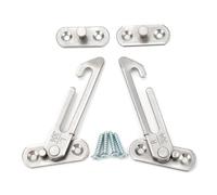 2pcs Adjustable Window Limiters 304 Stainless Steel Window Restrictor Clips Safety Locks Smooth Bottom Secure Install Stainless Steel Window Lock
