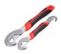 2PCS Adjustable Wrench, 9-32mm Adjustable Wrench Spanner Set, Auto Ratcheting Works Pipe Wrench, Universal Quick Snap Grip for Home Repairs, Nuts Pipes DIY Tools