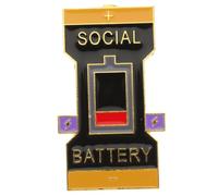 2pcs Adorable Battery Symbol Brooch Pin Psychology Decor Clip for All Occasions Durable Lapel Pin Comfortable Practical Wear for Men Women