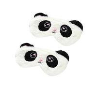 2pcs Adorable Plush Sleep Eye Masks Cartoon Shading Blindfolds for Comfortable Naps Soft Eye Covers for Students Panda Design Lightweight and Portable for Blocking Light