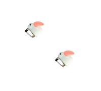 2pcs Adorable Rabbit Mini Brooch for Women Creative Clothes Pin Lightweight Breastpin for Bags Sweaters Dresses and Accessories for All Occasions