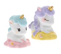 2pcs Adorable Resin Unicorn Figurine for Desktop Balcony Garden Decor