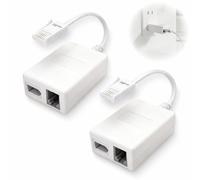 2PCS ADSL Filter Microfilter for Broadband/Phone, RJ11 Phone Socket Splitter, Broadband Internet and Telephones Splitter for Landline Phones Modems Routers Fax Alarm Systems