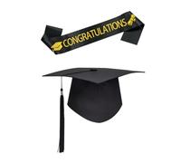 2Pcs Adult Graduation Caps Sash Stoles Set 2025 For Highs School And Bachelors Congrats Grad Party Supplies