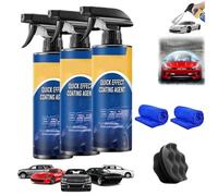 2Pcs Advanced Car Quick-Acting Coating Agent Spray, 3 in 1 High Protection Quick Car Coating Spray, Multi-Functional Coating Renewal Agent, Polish Waterless Wash Wax, Long-Lasting Like New (3Pcs)