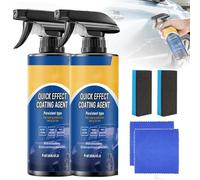2Pcs Advanced Car Quick-Acting Coating Agent Spray,Quick Effect Coating Agent,Oil Film Emulsion Glass Cleaner,Car Scratch Wax Polish Spray Waterless Wash