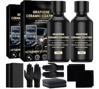 2Pcs Advanced Ceramic Coating For Cars - 10+ Years Of Long Lasting High Gloss - Ceramic Auto Detailing Kit - Super Hydrophobic, Anti-Scratch, Car Sealant Protection - Easy To Apply After Washing