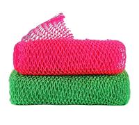 2Pcs African Net Sponge 12x30" Labor-Saving Long Widen African Net Cloth Portable Mesh Foldable Exfoliating Washcloth for Men and Women