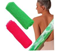 2PCS African Net Sponge, 30x12 Long Elastic Nylon African Exfoliating Net, Red and Green Washcloth, Absorbent Quick Drying Cloth for Women Men