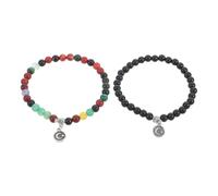 2pcs Agate Muslim Prayer Beads Bracelet with Skin-friendly Elastic Design, Stylish and Elegant for Ramadan and Islamic Worship, Comfortable Daily Wear