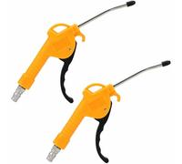 2Pcs Air Blow Gun Dust Removing Gun with 4" Stainless Steel Long Angled Nozzle Pneumatic Air Compressor Accessories for Cleaning