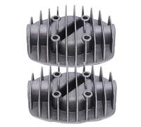 2Pcs Air Compressor Cylinder Head for 2.5P/3P/5P/6P Double - Cylinder, Cast Aluminum Pneumatic Cylinder Cover with G1/2in and G3/8in Threads, 58 x 58mm Center Hole