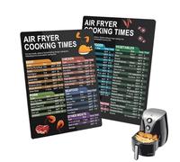 2pcs Air Fryer Accessories Magnetic Cheat Sheet Set, Air Fryer Cooking Times Chart Magnet, Quick Reference Guide for Cooking and Frying, Cooking Times Chart & Kitchen Conversions