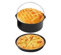 2Pcs Air Fryer Cake Tin,Non Stick Fryer Cake Mold,Steel Pizza Pan Easy to Clean,Baking Cake Barrel for Household Baking Molds,Kitchen Air Fryer Accessories
