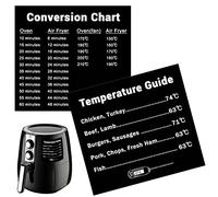 2pcs Air Fryer Cooking Times Chart Sticker,10.5x9.5cm Waterproof Air Fryer Conversion Chart Sticker,Kitchen Fryer Sheet Cooking Frying Time Reference Guide Cookware Accessories,Kitchen Gadget