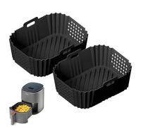 2PCS Air Fryer Silicone Liner, Reusable Air Fryer Accessories for Ninja Double Stack XL 9.5L SL400 SL401UK, Perforated Air Fryer Accessories