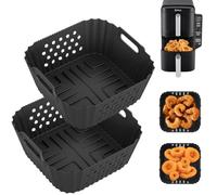 2PCS Air Fryer Silicone Liners for Ninja Double Stack Air Fryer SL300UK, Reusable Dual Stack Airfryer Accessories for Ninja 7.6L (Type 2)