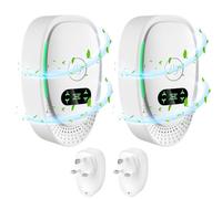 2pcs Air Purifier for Bedroom Smokers Plug-in Negative Ion Generator AirPurifier Portable Mini Ioniser for Home, Quiet Odour Remover for Pets, Toilets, Offices, Rooms