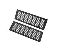 2PCS Air Vent Cover,TTZEZE Black Aluminium Alloy Ventilation Grille Rectangle Metal Louvered Grill Cover for Wardrobe Stove Shoes Cabinet Sink Kitchen Bathroom Side Wall Ceiling and Floor Exhaust Vent