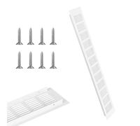 2PCS Air Vent Grille Cover, Aluminum Alloy Kitchen Air Vent Cover Cupboard Vents Wardrobe Fridge Vent Louvred Wall Vent Grille Ventilation Cover with Screw White 80mm x 500mm